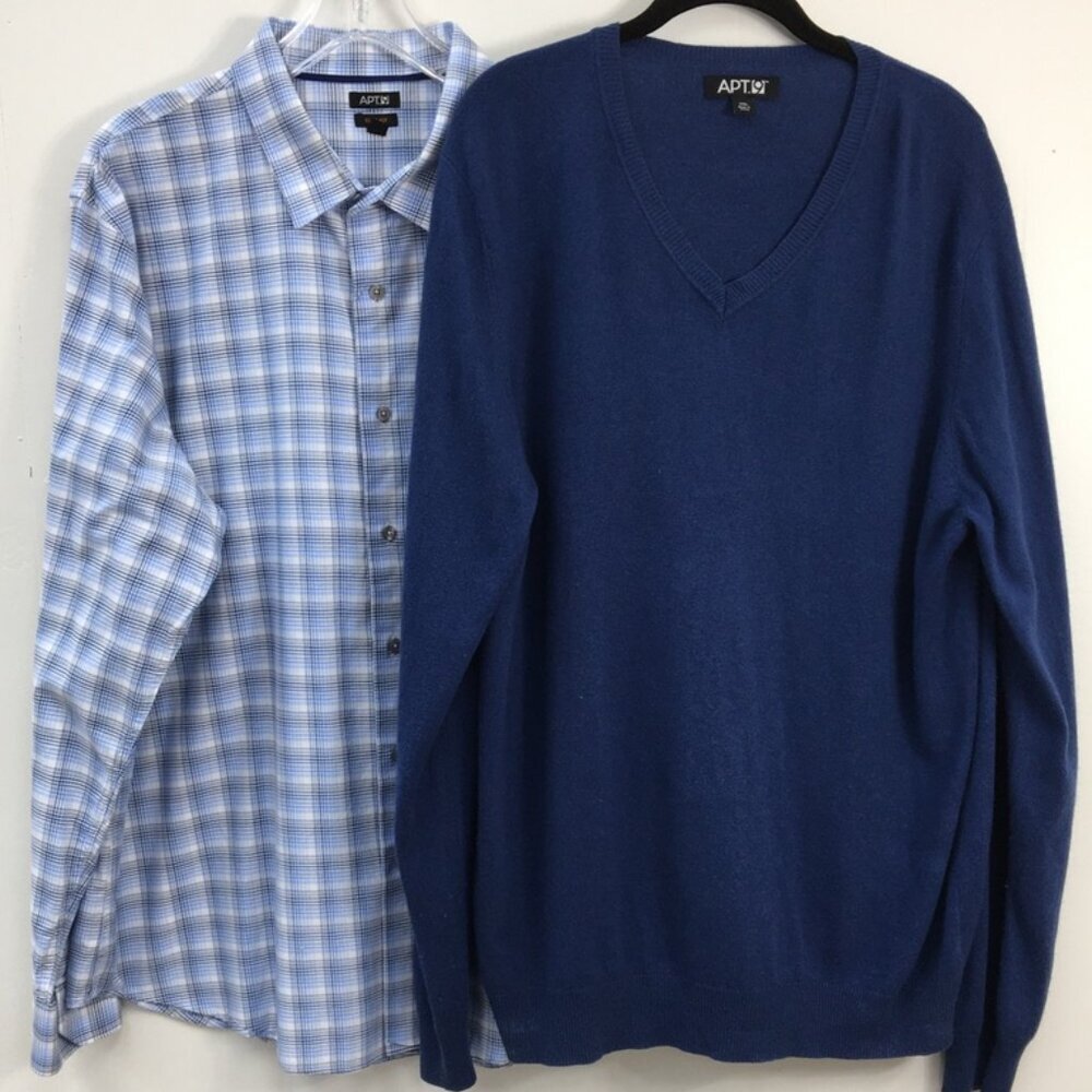 Apt. 9 Mens Dress Button Down Shirt and Sweater Bundle Size 2XL EXCELLENT